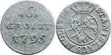 moneta Polska 6 groszy 1795
