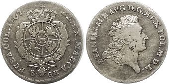 coin Poland 8 groschen 1767
