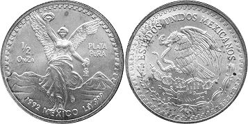 Mexico moneda 1/2 onza 1992