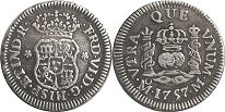 coin Mexico 1-2 real 1757