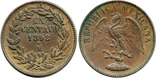 moneda Mexicana 1 centavo 1898