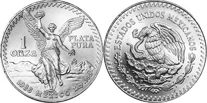 Mexico moneda 1 onza 1986