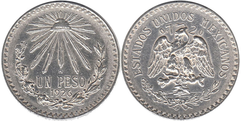 Mexican coin 1 peso 1926