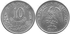 moneda Mexicana 10 centavos 1904