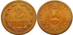 coin Argentina 2 centavos 1947