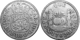 coin Mexico 2 reales 1763