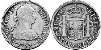 coin Mexico 2 reales 1789