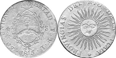 moneda Argentina 4 soles 1815