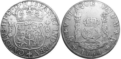 coin Mexico 8 reales 1764