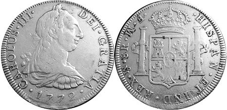 coin Mexico 8 reales 1772