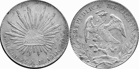 moneda Mexicana 8 reales 1895