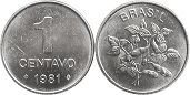 coin Brazil 1 centavo 1981