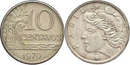 coin Brazil 10 centavos 1970