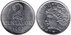 coin Brazil 2 centavos 1967