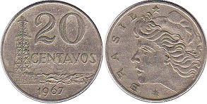 coin Brazil 20 centavos 1967