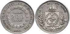 moeda brasil 200 reis 1856