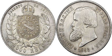 coin Brazil 2000 reis 1888