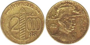 coin Brazil 2000 reis 1938