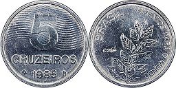 coin Brazil 5 cruzeiros 1985