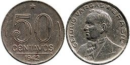 moeda brasil 50 centavos 1942