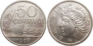 moeda brasil 50 centavos 1967