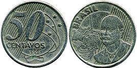 moeda brasil 50 centavos 1998