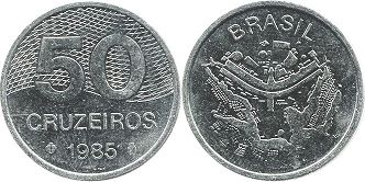 moeda brasil 50 cruzeiros 1985