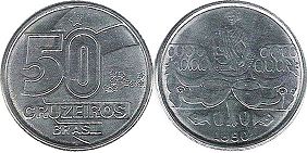 coin Brazil 50 cruzeiros 1990