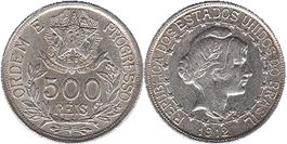 coin Brazil 500 reis 1912