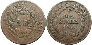 coin Argentina Buenos Aires 2 reales 1860