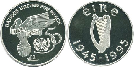 coin Ireland 1 pound 1995