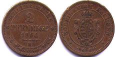 Saxony 2 pfennig 1866
