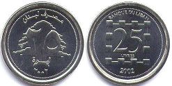 Lebanon 25 livres 2002