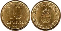 moneda Argentina 10 centavos 2006