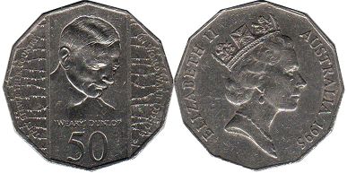 coin Australia 50 cents 1995 Dunlop