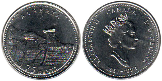 RCM Uncirculated 1992-25-cents New Brunswick 