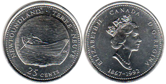 1992 CANADA 25¢ QUEBEC BRILLIANT UNCIRCULATED QUARTER 
