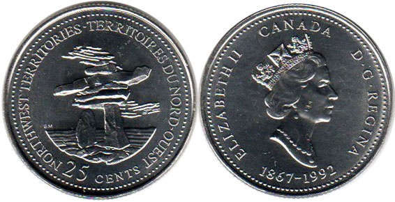 1992 CANADA 25¢ SASKATCHEWAN BRILLIANT UNCIRCULATED QUARTER COIN 