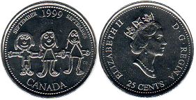 pièce de monnaie canadian commémorative pièce de monnaie 25 cents 1999