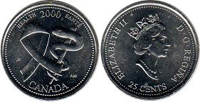 monnaie canadienne commémorative 25 cents 2000