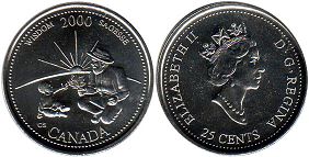 pièce de monnaie canadian commémorative pièce de monnaie 25 cents 2000