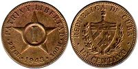 coin Cuba 1 centavo 1943
