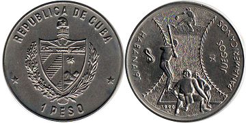 coin Cuba 1 peso 1990 Panamerican Games