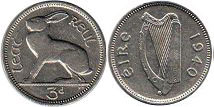 coin Ireland 3 pence 1940
