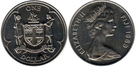coin Fiji 1 dollar 1969