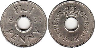 coin Fiji 1 penny 1935