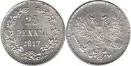 mynt Finland 25 pennia 1917