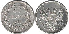 mynt Finland 50 pennia 1917