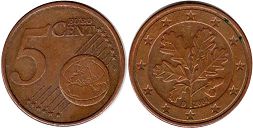pièce Allemagne 5 euro cent 2004