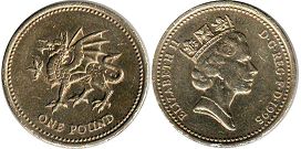 Münze Großbritannien one Pfund 1995